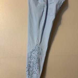 Light Blue Embroidered Women's Jeans